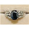 Image 2 : 14K WHITE GOLD, DIAMOND & SAPPHIRE RING