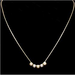 MODERN 14K GOLD AND DIAMOND NECKLACE