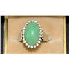 Image 1 : JADE & 14K WHITE GOLD COCKTAIL RING
