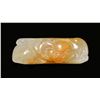 Image 2 : CHINESE WHITE JADE RING WITH ORANGE SKIN