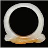 Image 3 : CHINESE WHITE JADE RING WITH ORANGE SKIN