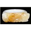 Image 4 : CHINESE WHITE JADE RING WITH ORANGE SKIN
