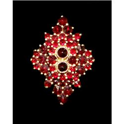 14K YELLOW GOLD & GARNET EVENING RING
