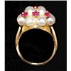 Image 2 : VINTAGE 14K PEARL & RUBY RING