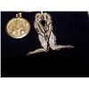 Image 2 : NECKLACE AND PENDANTS - 10K GOLD CHAIN WITH 10K SOLEMATES PENDANT AND 10K ST. CHRISTOPHER'S METAL