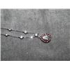 Image 1 : NECKLACE & PENDANT - CLEAR RHINESTONES - WITH TOPAZ STONES