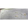 Image 1 : NECKLACE & EARING SET - SILVER TONE - CLEAR RHINSTONES AND TOPAZ TEAR DROPS