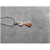Image 3 : NECKLACE & EARING SET - SILVER TONE - CLEAR RHINSTONES AND TOPAZ TEAR DROPS
