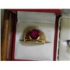 Image 1 : RING - 18K GP - RUBY COLOR CENTER