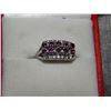 Image 1 : RING - SILVER - CLEAR RHINESTONES AND AMYTHEST STONES - 925
