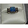 Image 1 : RING - SILVER - BLUE SQUARE STONE  - "SIL"