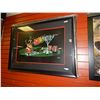 Image 1 : FRAMED PRINT - FLAMING DICE - SEVENS