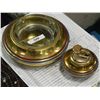 Image 1 : RETRO ASHTRY AND COFFEE TABLE LIGHTER SET - COPPER