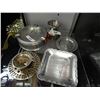 Image 2 : PEWTER CANDLE STICK HOLDER, ASHTRAY & DISH - PLUS TWO OTHER PIECES = 5PC