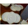 Image 1 : MILK GLASS - 2 GOLD TRIMMED SERVING DISHES