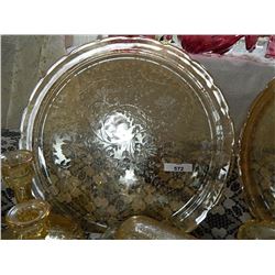 DEPRESSION GLASS - AMBER GLASS - SERVING PLATTER