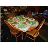 Image 3 : ROUND OAK TABLE WITH LEAF - AS-IS -  AND 4 CHAIRS