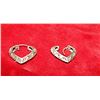 Image 1 : EARINGS - SILVER TONE HEARTS - NON-FEROUS