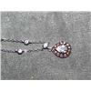 Image 2 : NECKLACE & PENDANT - CLEAR RHINESTONES - WITH TOPAZ STONES