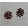Image 2 : EARINGS - PIERCED - SILVER TONE - CLEAR RHINESTONES -FLOWER DESIGN
