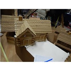 HAND CRAFTED L-SHAPE CABIN - OPEN ON ONE END - 19" X 12" X 11"H