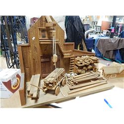 HAND CRAFTED WOOD SAW MILL FRONT YARD - 27" X 12" X 22"H