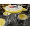 Image 1 : VINTAGE SODA SHOP TABLE  - WROUGHT IRON BASE - YELLOW