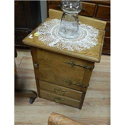 VINTAGE WASH STAND - 1 DOOR - 2 DRAWER - OAK