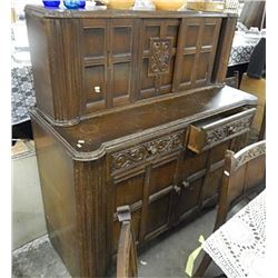 UNIQUE LATE DECO SIDE BOARD WITH HUTCH