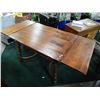 Image 2 : MAPLE TABLE - REFINISHED - EXCELLENT CONDITION DOUBLE DRAW LEAF