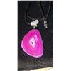 Image 1 : ROPE NECKLACE - STONE - PINK AGATE