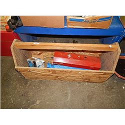 WOOD TOOL CADDY AND CONTENTS