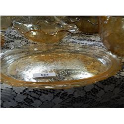 DEPRESSION GLASS - AMBER GLASS - SERVING PLATE
