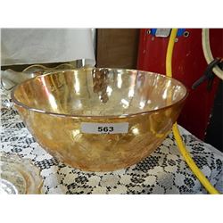 DEPRESSION GLASS - AMBER GLASS - SERVING BOWL