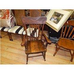 VINTAGE PRESS BACK ROCKING CHAIR