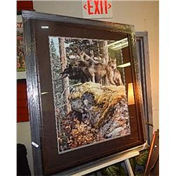 FRAMED LIMITED EDITION PRINT - "LOOKOUT TOWER- WOLVES - CARL BRENDERS - GALERY ESTIMATE $1475