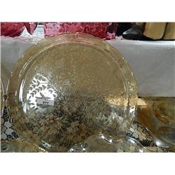 DEPRESSION GLASS - AMBER GLASS - SERVING PLATTER