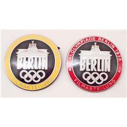 LOT OF 2 GERMAN NAZI 1936 OLYMPIC GAMES BADGES
