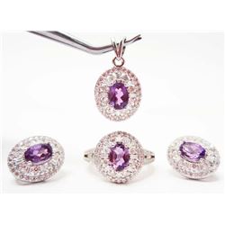 STERLING SILVER AMETHYST JEWELRY SET