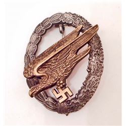 GERMAN NAZI LUFTWAFFE PARATROOPER FALLSSCHIRMJAGER JUMP BADGE