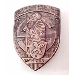 GERMAN NAZI JUNE 1936 HANNOVER GAUTAG BADGE