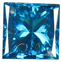 RARE 0.17 CT METALLIC BLUE PRINCESS CUT DIAMOND
