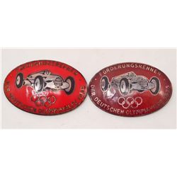 LOT OF 2 GERMAN NAZI PRE 1936 BERLIN SUMMER OLYMPICS RACE CARE BADGES