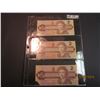 Image 1 : 3 - 1986 Canadian two dollar bills, protected in Bank note pages.  No longer in production or in cir