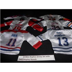 6 Mini Replica Jersey Set with Display Stands
