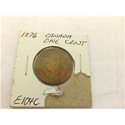 1876-H CANADA LARGE BRONZE ONE CENT-QUEEN VICTORIA