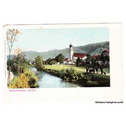 Town View of  Oberammergau Germany  WWI Era