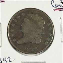 1828 (12 STARS) HALF CENT G/VG