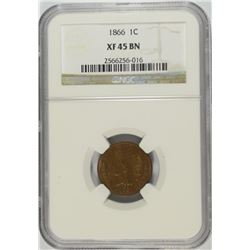 1866 INDIAN HEAD CENT NGC XF-45 BN