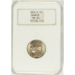 1943 JEFFERSON NICKEL NGC MS-64